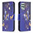 Handytasche Stand Schutzhülle Flip Leder Hülle Modisch Muster B03F für Samsung Galaxy A22 4G Königs Blau