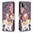 Handytasche Stand Schutzhülle Flip Leder Hülle Modisch Muster B03F für Samsung Galaxy A22s 5G Braun