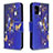 Handytasche Stand Schutzhülle Flip Leder Hülle Modisch Muster B03F für Samsung Galaxy A31 Königs Blau