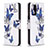 Handytasche Stand Schutzhülle Flip Leder Hülle Modisch Muster B03F für Samsung Galaxy A72 4G Blau