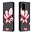 Handytasche Stand Schutzhülle Flip Leder Hülle Modisch Muster B03F für Samsung Galaxy A72 4G Rot