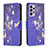 Handytasche Stand Schutzhülle Flip Leder Hülle Modisch Muster B03F für Samsung Galaxy A73 5G Königs Blau