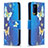 Handytasche Stand Schutzhülle Flip Leder Hülle Modisch Muster B03F für Xiaomi Redmi Note 10 Pro 4G Hellblau