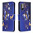Handytasche Stand Schutzhülle Flip Leder Hülle Modisch Muster B03F für Xiaomi Redmi Note 10T 5G Königs Blau