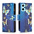 Handytasche Stand Schutzhülle Flip Leder Hülle Modisch Muster B04F für Oppo K10 4G Blau