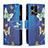 Handytasche Stand Schutzhülle Flip Leder Hülle Modisch Muster B04F für Oppo Reno8 4G Blau