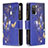 Handytasche Stand Schutzhülle Flip Leder Hülle Modisch Muster B04F für Samsung Galaxy A02s Königs Blau