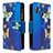 Handytasche Stand Schutzhülle Flip Leder Hülle Modisch Muster B04F für Samsung Galaxy A20 Blau