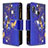 Handytasche Stand Schutzhülle Flip Leder Hülle Modisch Muster B04F für Samsung Galaxy A20 Königs Blau