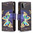 Handytasche Stand Schutzhülle Flip Leder Hülle Modisch Muster B04F für Samsung Galaxy A22 5G Schwarz