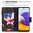 Handytasche Stand Schutzhülle Flip Leder Hülle Modisch Muster B04F für Samsung Galaxy A22s 5G