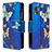 Handytasche Stand Schutzhülle Flip Leder Hülle Modisch Muster B04F für Samsung Galaxy A40 Blau