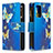 Handytasche Stand Schutzhülle Flip Leder Hülle Modisch Muster B04F für Samsung Galaxy A52s 5G Blau