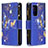 Handytasche Stand Schutzhülle Flip Leder Hülle Modisch Muster B04F für Samsung Galaxy A52s 5G Königs Blau