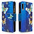 Handytasche Stand Schutzhülle Flip Leder Hülle Modisch Muster B04F für Samsung Galaxy A70E Blau