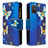 Handytasche Stand Schutzhülle Flip Leder Hülle Modisch Muster B04F für Samsung Galaxy A71 4G A715 Blau