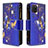 Handytasche Stand Schutzhülle Flip Leder Hülle Modisch Muster B04F für Samsung Galaxy A81 Königs Blau