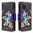 Handytasche Stand Schutzhülle Flip Leder Hülle Modisch Muster B04F für Samsung Galaxy A81 Schwarz