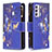 Handytasche Stand Schutzhülle Flip Leder Hülle Modisch Muster B04F für Samsung Galaxy A82 5G Königs Blau