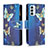 Handytasche Stand Schutzhülle Flip Leder Hülle Modisch Muster B04F für Samsung Galaxy F23 5G Blau