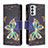 Handytasche Stand Schutzhülle Flip Leder Hülle Modisch Muster B04F für Samsung Galaxy F23 5G Schwarz