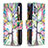 Handytasche Stand Schutzhülle Flip Leder Hülle Modisch Muster B04F für Samsung Galaxy M32 5G Grün