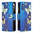 Handytasche Stand Schutzhülle Flip Leder Hülle Modisch Muster B04F für Samsung Galaxy M52 5G Blau
