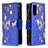 Handytasche Stand Schutzhülle Flip Leder Hülle Modisch Muster B04F für Samsung Galaxy S20 FE (2022) 5G Königs Blau