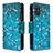 Handytasche Stand Schutzhülle Flip Leder Hülle Modisch Muster B04F für Samsung Galaxy S20 Plus Cyan