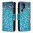 Handytasche Stand Schutzhülle Flip Leder Hülle Modisch Muster B05F für Samsung Galaxy S24 Ultra 5G Cyan