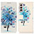 Handytasche Stand Schutzhülle Flip Leder Hülle Modisch Muster D02Y für Samsung Galaxy S23 Plus 5G Blau
