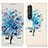 Handytasche Stand Schutzhülle Flip Leder Hülle Modisch Muster D02Y für Sony Xperia 1 III Blau