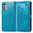 Handytasche Stand Schutzhülle Flip Leder Hülle Modisch Muster für Motorola Moto E32 Blau