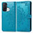 Handytasche Stand Schutzhülle Flip Leder Hülle Modisch Muster für Oppo Reno5 A Blau