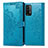Handytasche Stand Schutzhülle Flip Leder Hülle Modisch Muster für Xiaomi Redmi 9T 4G Blau