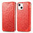 Handytasche Stand Schutzhülle Flip Leder Hülle Modisch Muster H01 für Apple iPhone 14 Rot