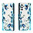 Handytasche Stand Schutzhülle Flip Leder Hülle Modisch Muster H01X für Samsung Galaxy A13 4G Blau