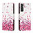 Handytasche Stand Schutzhülle Flip Leder Hülle Modisch Muster H01X für Samsung Galaxy S22 5G Helles Lila