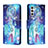Handytasche Stand Schutzhülle Flip Leder Hülle Modisch Muster H02X für Samsung Galaxy A04s Blau