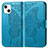 Handytasche Stand Schutzhülle Flip Leder Hülle Modisch Muster H07 für Apple iPhone 13 Blau