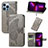 Handytasche Stand Schutzhülle Flip Leder Hülle Modisch Muster H08 für Apple iPhone 13 Pro Max