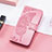 Handytasche Stand Schutzhülle Flip Leder Hülle Modisch Muster H08 für Apple iPhone 13 Pro Pink