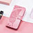 Handytasche Stand Schutzhülle Flip Leder Hülle Modisch Muster H08 für Apple iPhone 15 Plus Pink