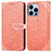 Handytasche Stand Schutzhülle Flip Leder Hülle Modisch Muster H13 für Apple iPhone 13 Pro Max Orange