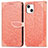 Handytasche Stand Schutzhülle Flip Leder Hülle Modisch Muster H13 für Apple iPhone 14 Orange