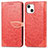 Handytasche Stand Schutzhülle Flip Leder Hülle Modisch Muster H13 für Apple iPhone 14 Rot