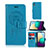 Handytasche Stand Schutzhülle Flip Leder Hülle Modisch Muster JX1 für Samsung Galaxy A02 Blau