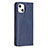 Handytasche Stand Schutzhülle Flip Leder Hülle Modisch Muster L04 für Apple iPhone 13 Blau