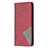 Handytasche Stand Schutzhülle Flip Leder Hülle Modisch Muster L04 für Apple iPhone 14 Plus Rot