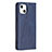 Handytasche Stand Schutzhülle Flip Leder Hülle Modisch Muster L04 für Apple iPhone 15 Blau